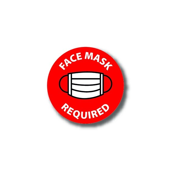 Ergomat 6in CIRCLE SIGNS Face Mask Required DSV-SIGN 36 #6184 -UEN - main